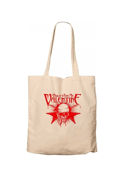Bullet for My Valentine Skull Krem Kanvas Bez Çanta Krem
