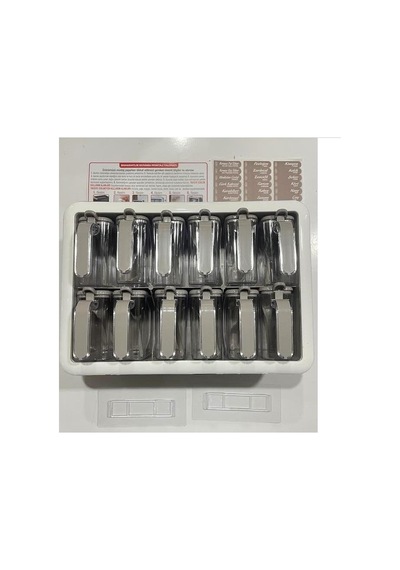 Zhlhome 12 Li Standlı Kaşıklı Baharatlık Seti Beyaz