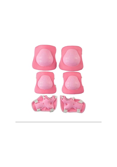 Çocuk Kask Dizlik Dirseklik Seti 7 Parça Pembe