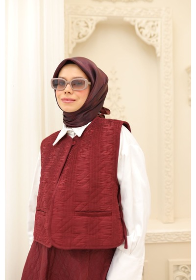 Silk Home Shiny Eşarp 75002-62 Kiremit Bordo, Koyu Bordo