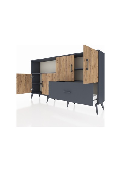 Arges Konsol 4 Raflı Tek Çekmeceli 4 Kapaklı 176x30x99 Antrasit-ç Antrasit-çam/antrasit Arges Konsol 4 Raflı Tek Çekmeceli 4 Kapaklı 176x30x99 Antrasit-ç Antrasit-çam/antrasit