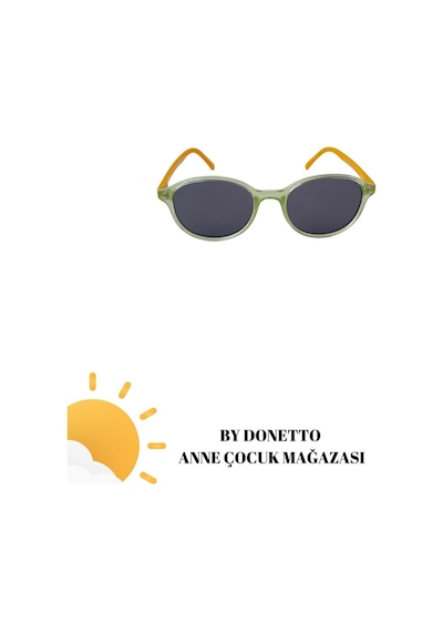 Unisex 0-2 Yaş Polarize Çerçeve Çocuk Güneş Gözlüğü Yeşil - Sarı