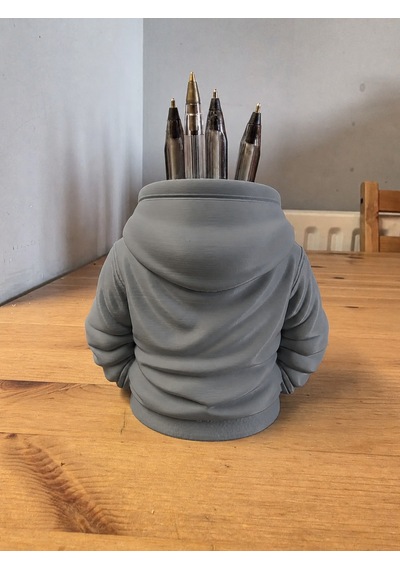 3d Baskı Kapüşonlu Sweatshirt Kalemlik - Masaüstü Organizer-gri Çok Renkli