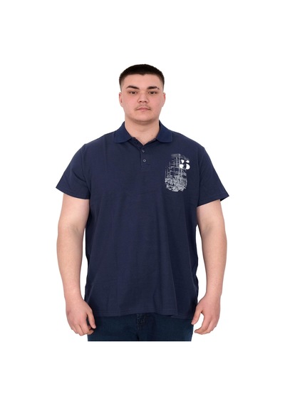 Mode Xl Büyük Beden Erkek T-shirt Polo Sail Boat U25302 Indigo İndigo
