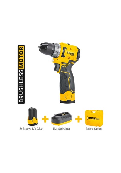 Sgs 5080 Akülü Vidalama 12 Volt 2x2,5 Ah Kömürsüz