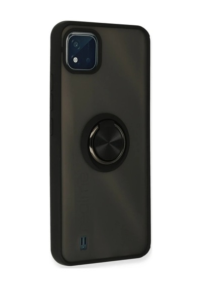 Realme C11 2021 Kılıf Montreal Yüzüklü Silikon Kapak - Siyah 0.2M-Çok Renkli