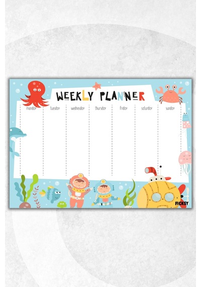 Çocuk Haftalık Planlayıcı - A4 - 30 Yaprak - Öğrenci Planlayıcı - Okul Planlayıcı - Ders Programı - 0514 Çok Renkli