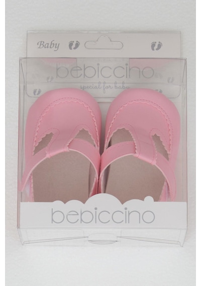 Bebiccino Kız Bebek Patik Ayakkabı Cırtlı 18-19 Numara, Pembe