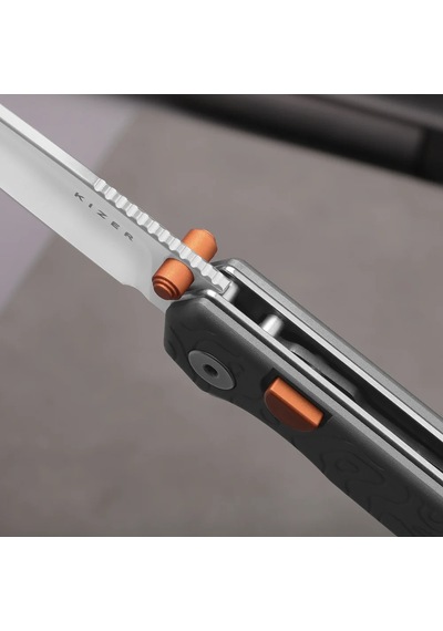 Kizer Begleiter 2.9 Kizer Button Liner Lock Gray Aluminum S35vn Kizerb 3458.2bda1 Kamp Çakısı Sarı