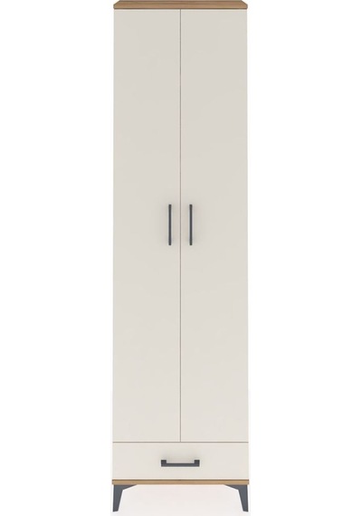 Arges Dolap 5 Raflı Tek Çekmeceli 2 Kapaklı 60x30x221 Çam-aytaşı Çam