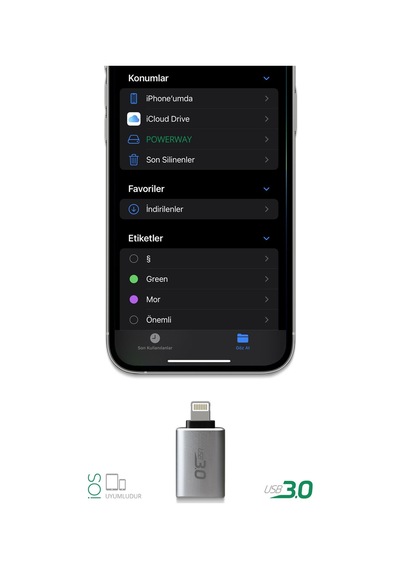 Powerway Lightning to USB 3.0 Çevirici