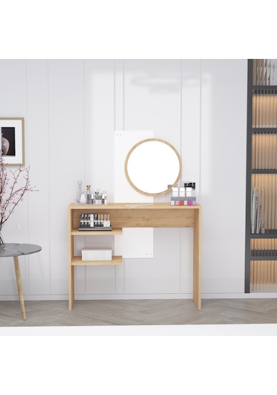 Dali Modern Dekoratif Aynalı Makyaj Masası Safirmeşe Beyaz Dali Modern Dekoratif Aynalı Makyaj Masası Safirmeşe Beyaz