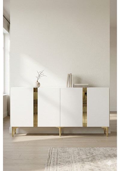 Ka1598bg Anka Konsol Ve Tv Sehpası Beyaz-gold 150cm