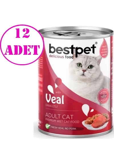 Best Pet Dana Etli Yetişkin Kedi Konservesi 400 Gr 12 Ad