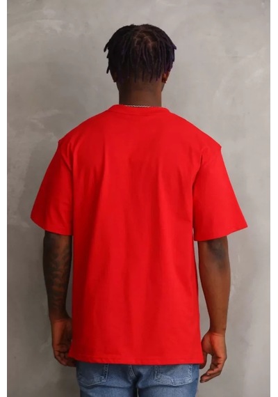 Suma Kırmızı Unisex Baskılı Oversize T-shirt M Beden
