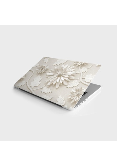 Laptop Sticker Bilgisayar Notebook Pc Kaplama Etiketi 3D Beyaz Ya