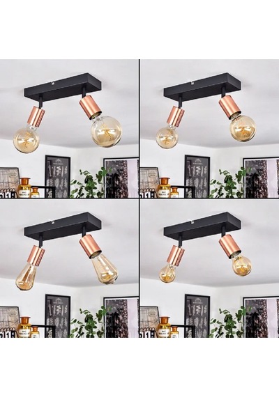 Riolıght Modern2 Siyah1 2xe27 Duylu Mafsallı Hareketli2 Başlık Glop Ampul Hariç Metal Spot Avize Siyah