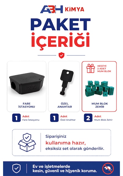 Fare İstasyonu Kilitli Kullanıma Hazır Zehri İçerisinde Fare Kutusu Ve Fare Kapanı Farmakill 1 Adet
