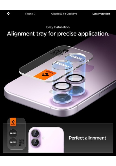 İphone 17/16 Plus / 16 İle Uyumlu Kamera Lens Koruyucu Cam Kolay Kurulum Glas.tr Ez Fit Optik Pro 2 Adet Purple - Agl10127