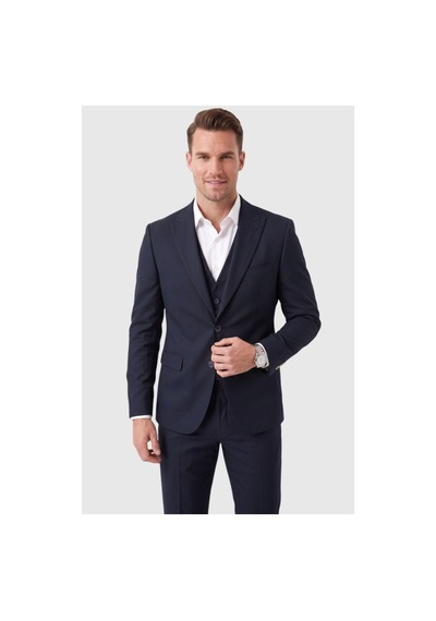 Deepsea Erkek Slim Fit Dar Kesim 3'lü Koyu Lacivert Takım Elbise Yelekli Çift Düğme Çift Yırtmaç Takım 2600509 Deepsea Erkek Slim Fit Dar Kesim 3'lü Koyu Lacivert Takım Elbise Yelekli Çift Düğme Çift Yırtmaç Takım 2600509