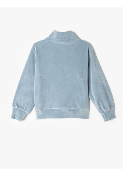Koton Kadife Sweatshirt Dik Yaka Yarım Fermuarlı Uzun Kollu Mavi 5wkg10191ak Mavi Koton Kadife Sweatshirt Dik Yaka Yarım Fermuarlı Uzun Kollu Mavi 5wkg10191ak Mavi