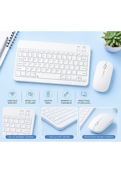Klavye & Mouse Seti Akıllı Cihazlar İçin Mükemmel Uyum Windows Android Apple Uyumlu iOS Diğer