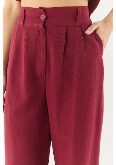 Shade Kadın Yüksek Bel Pantolonlu Yelekli Alt-üst Takım 9257 60281047 - Bordo Shade Kadın Yüksek Bel Pantolonlu Yelekli Alt-üst Takım 9257 60281047 - Bordo