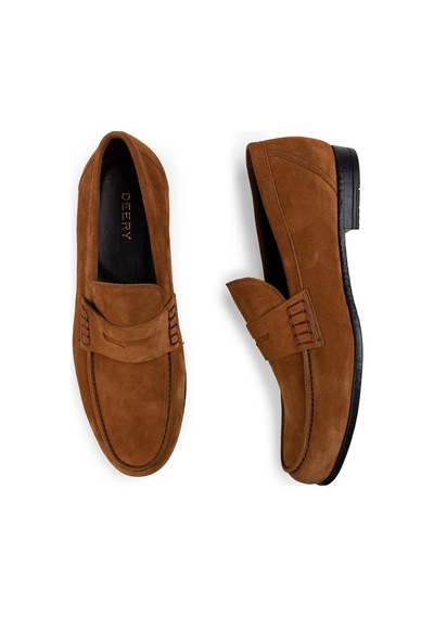 Deery Hakiki Süet Tarçın Rengi Loafer Erkek Ayakkabı Tarçın (539862117) Tarçın