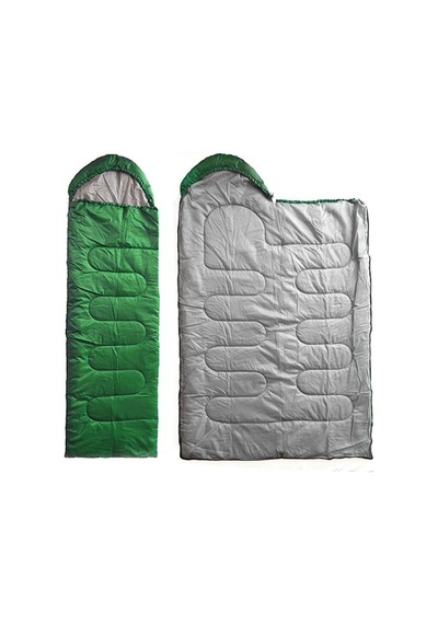 DFT Düz Başlık 190+30cm x75 Yeşil 5/15 Derece Uyku Tulumu Yeşil