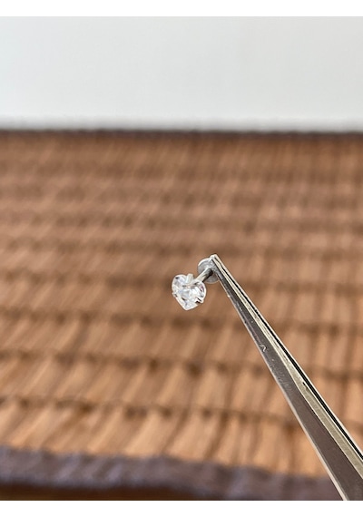 316 L Cerrahi Çelik Kalp Model Zirkon Taşlı Dudak Helix Kıkırdak Tragus Piercingi Gümüş
