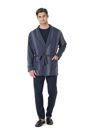 Pierre Cardin Erkek 3'lü Pijama Set Takım Lacivert