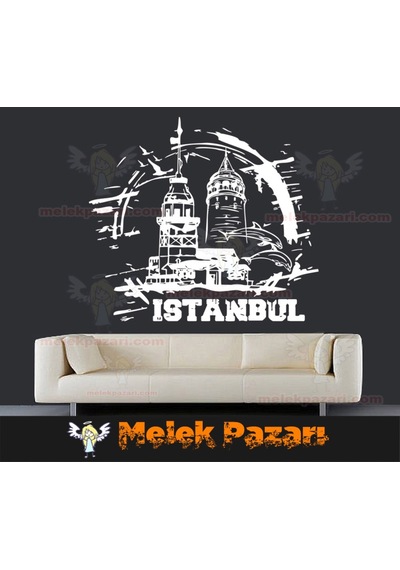 Istanbul Galata Kulesi Ve Kız Kulesi Duvar Sticker