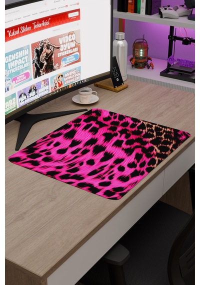 Leopar Kaymaz Dikişli Kauçuk Oyuncu Mousepad V5 - 48x40 Xl Gaming Mouse Pad Fare Altlığı