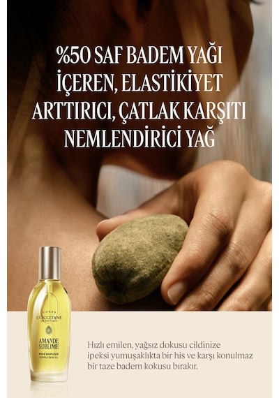 Badem Vücut Bakım Yağı, %50 Tatlı Badem Yağı İçeren Besleyici Ve Nemlendirici, Omega 6 Ve 9, 100 Ml