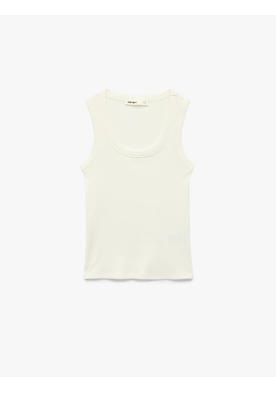 Koton Pamuklu U Yaka Slim Fit Atlet Kırık Beyaz 6sak10269ek Ekru