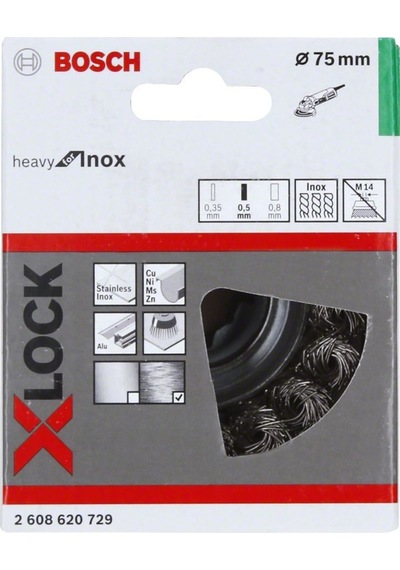 Bosch X-Lock Düğümlü 75x0.5mm Paslanmaz Çelik Çanak Fırça - 2608620729