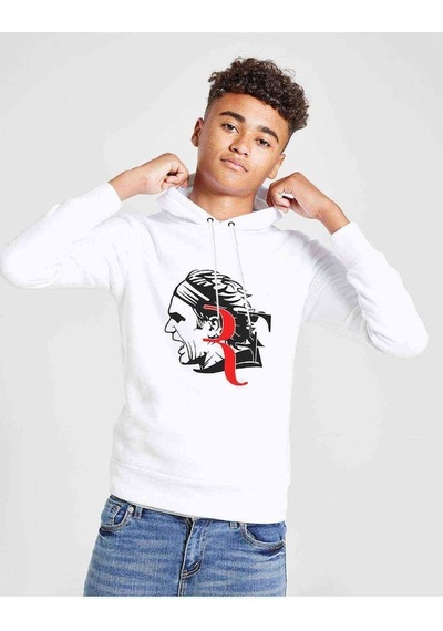 Tshirthane Roger Federer Baskılı Unisex Çocuk Kapüşonlu Beyaz Sweatshirt Beyaz