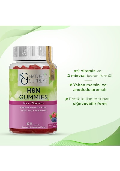 Nature's Supreme Hsn Gummies 60 Çiğnenebilir Form