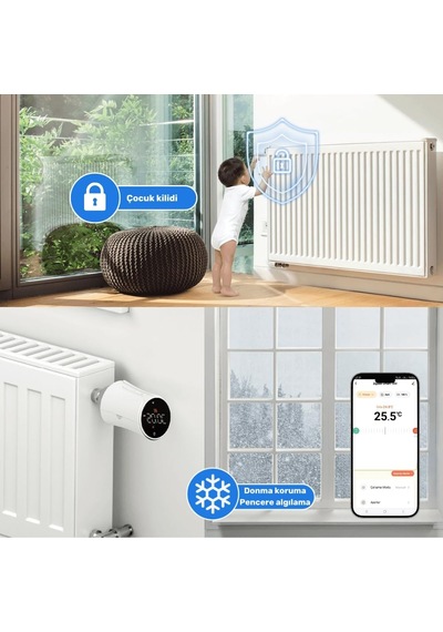 Zigbee Lcd Ekranlı Termostatik Radyatör Vanası Tuya, Smart Life, Zigbee2mqtt Uyumlu