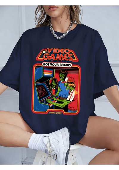 Noıssey Urban Pop Graphic Kadın Tişört Koleksiyonukod 5618 Lacivert