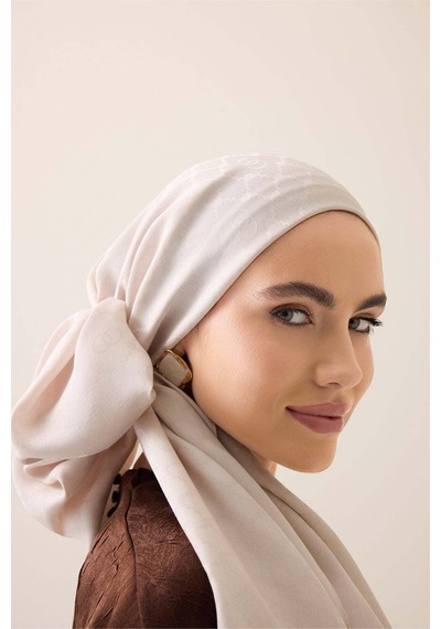Imannoor Pencere Kafes Pudra Ramy Jakar Şal 70x210 Pudra