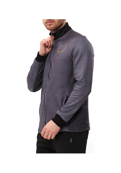 Spqr Fermuarlı Sweatshirt Medusa Gri