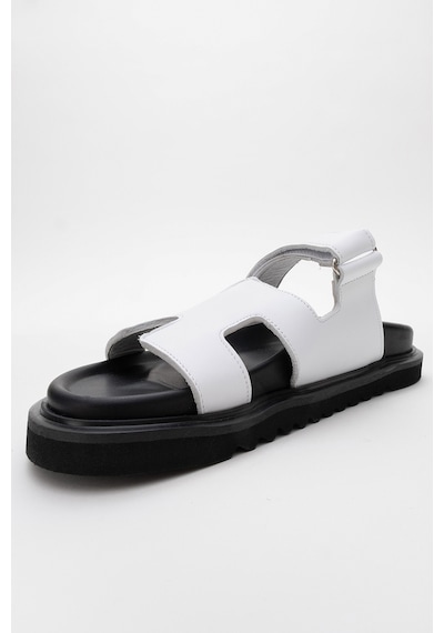 Luvishoes Luvi Shoes Morte Beyaz Cilt Hakiki Deri Kadın Terlik Beyaz