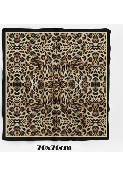 Asil Benek Leo Desen 70 70cm Bandana/fular Çok Renkli