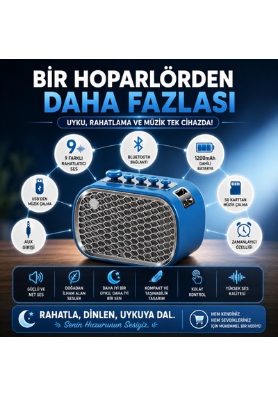 Coofbe Retro Uyku Yardımcısı Ve Bluetooth Hoparlör, 9 Doğal Rahatlatıcı Ses, Şarjlı, Meditasyon Ve Rahatlama, Usb Sd Kart Aux,