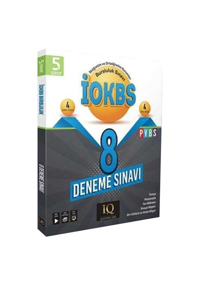 Iq Yayınları 5. Sınıf İokbs Bursluluk 8 Deneme Çözümlü Iq Yayınları