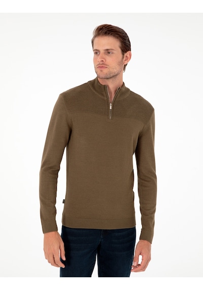 Pierre Cardin Erkek Koyu Haki Kazak /triko 50300532-vr111 Koyu Haki