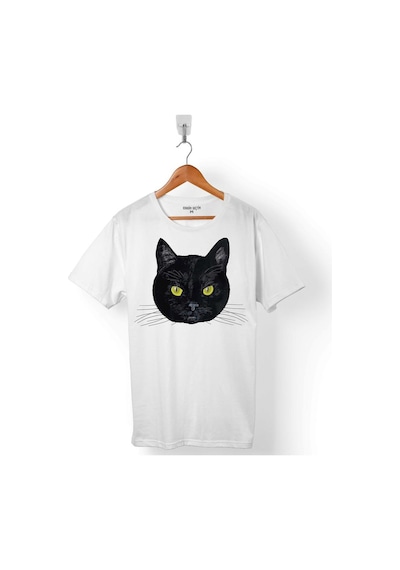 Kara Kedi Silüet Tasarım Göz Black Cat Eye 3 Erkek Tişört 001