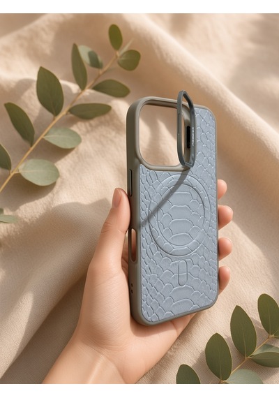Apple Uyumlu iPhone 16 Pro Timsah Derisi Görünümlü Lens Koruma Hediyeli Magsafe Özellikli Standlı Kılıf Gri Apple Uyumlu iPhone 16 Pro Timsah Derisi Görünümlü Lens Koruma Hediyeli Magsafe Özellikli Standlı Kılıf Gri