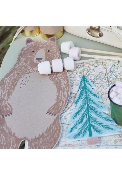 Meri Meri - Brown Bear Plates - Ayı Tabak